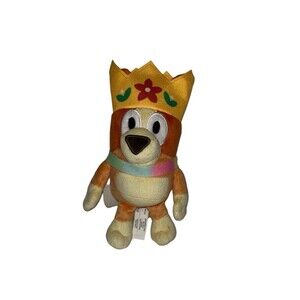 Bluey Queen Bingo 8” Plush Crown Cape Disney Junior Toy Stuffed Animal Cute